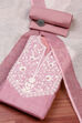 Teal Cotton Unstitched Suit Set image number 0