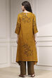 Mustard Yellow Viscose Rayon Straight Printed Kurta Pants Set image number 4