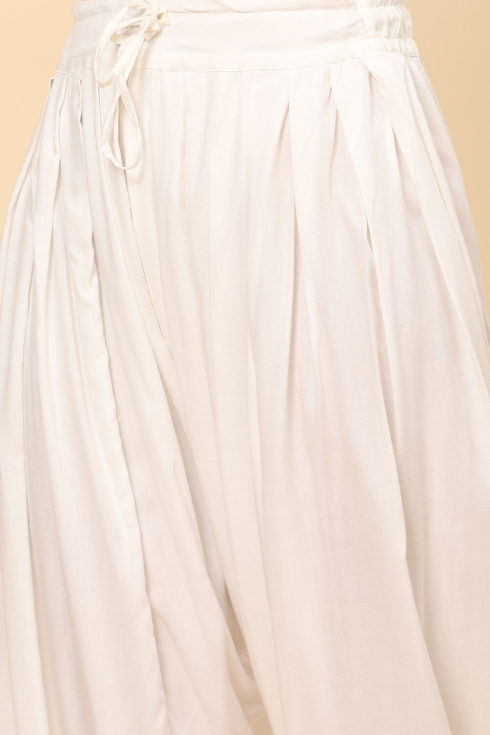 White Rayon Asymmetric Kurta Salwar Pant Suit Set image number 3