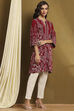 Maroon Jacquard Winter wear Straight Kurta image number 4