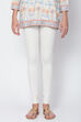 White Cotton Blend Dyed Churidar image number 1