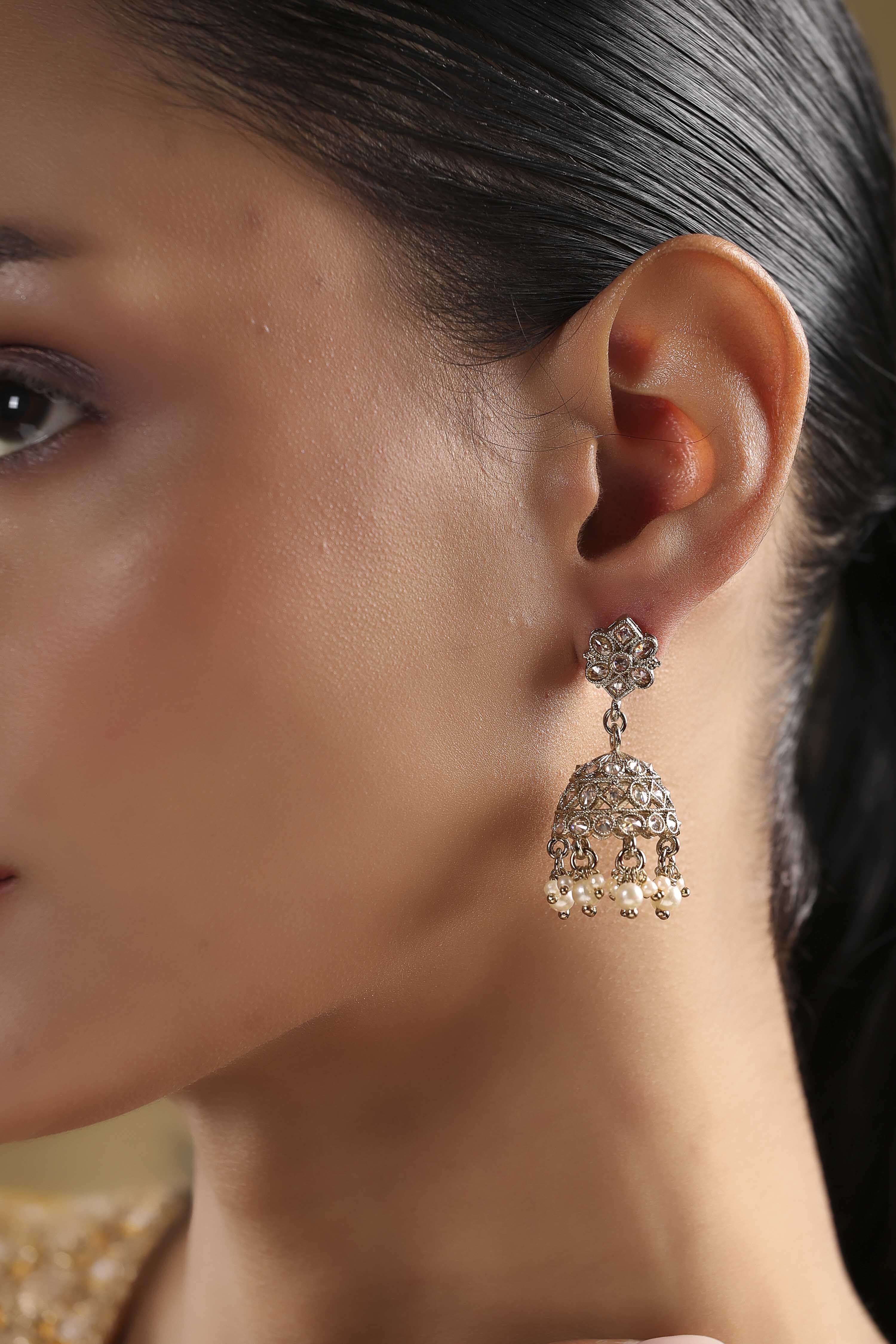 Champagne Alloy Jhumka image number 1