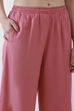 Light Pink Solid Straight Palazzos image number 1