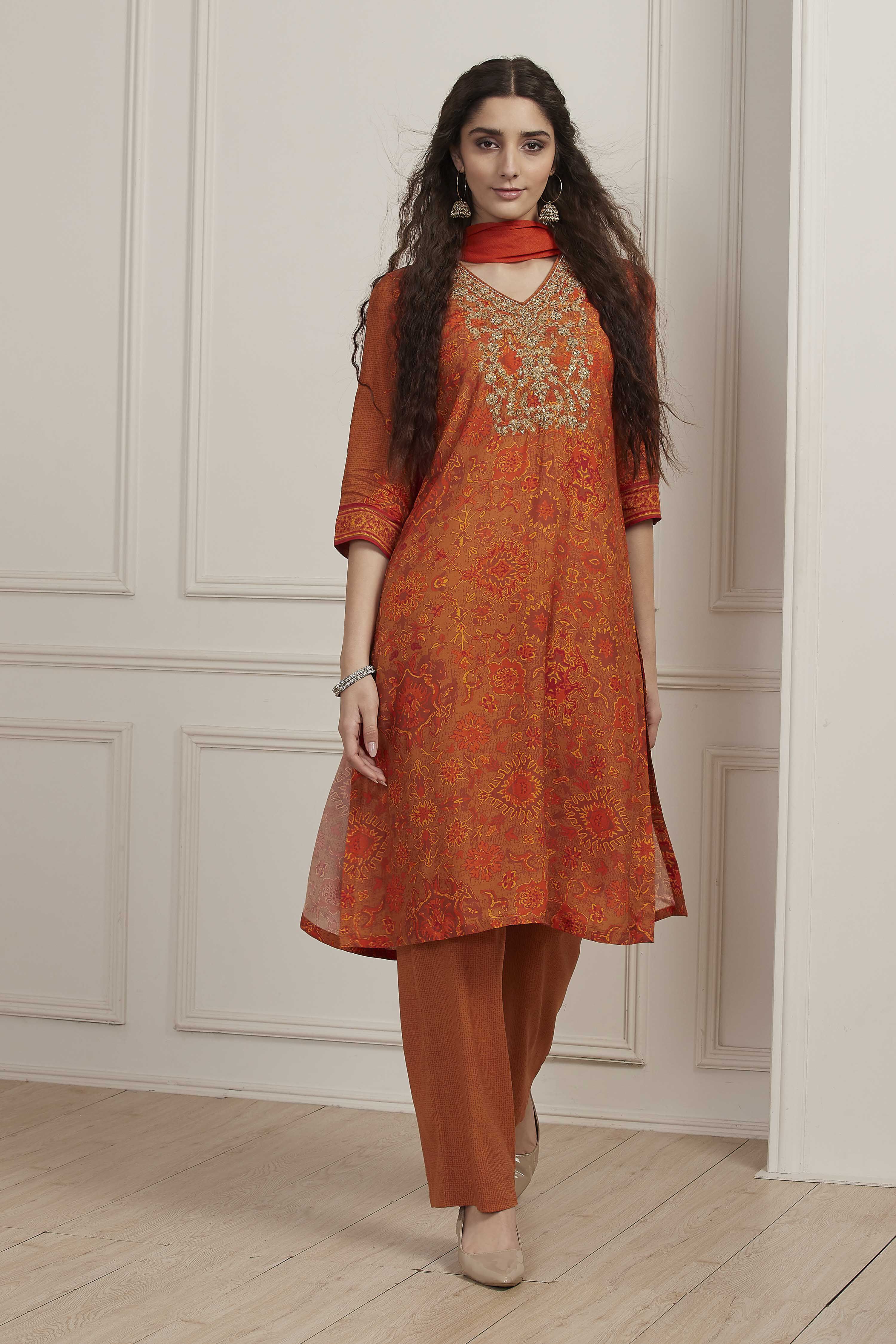 Green Modal Straight Suit Set image number 6