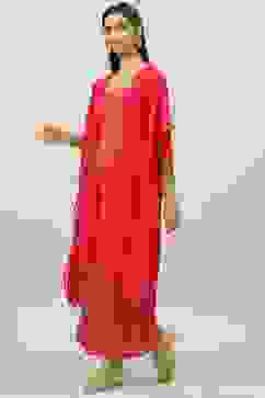 Fuchsia Art Silk 2 Piece Set image number 3