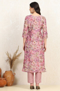 Purple Muslin Unstitched Suit Set image number 5