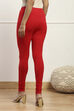Camel Cotton Blend Solid Churidar image number 5