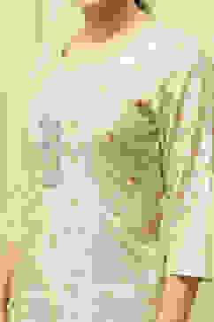 Beige Chanderi Jamdani Unstitched Suit Set image number 3