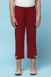 Fuchsia Cotton Lycra Regular Fit Capri image number 4