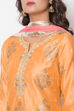Orange Poly Cotton Straight Suit Set image number 1