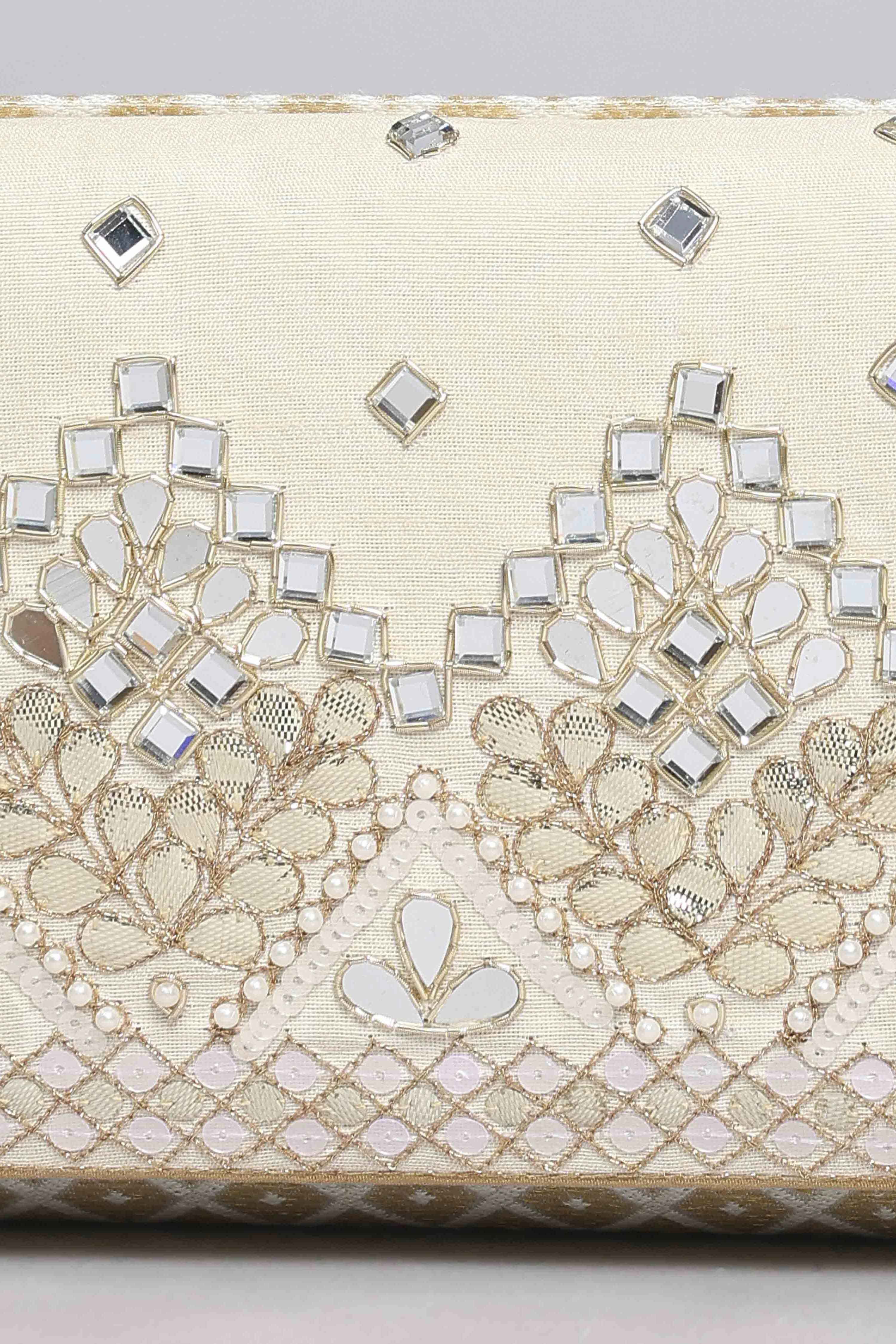 Ivory Polycotton Clutch image number 1