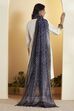 Navy Blue Printed Chanderi Dupatta image number 3