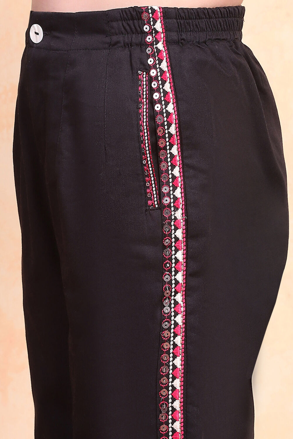 Red-Black Viscose Blend Shirt Set image number 2