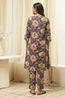 Mustard Cotton Straight Kurta Relaxed Pant Suit Set image number 4
