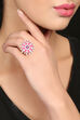Pink Enamel Sterling Silver Ring image number 0
