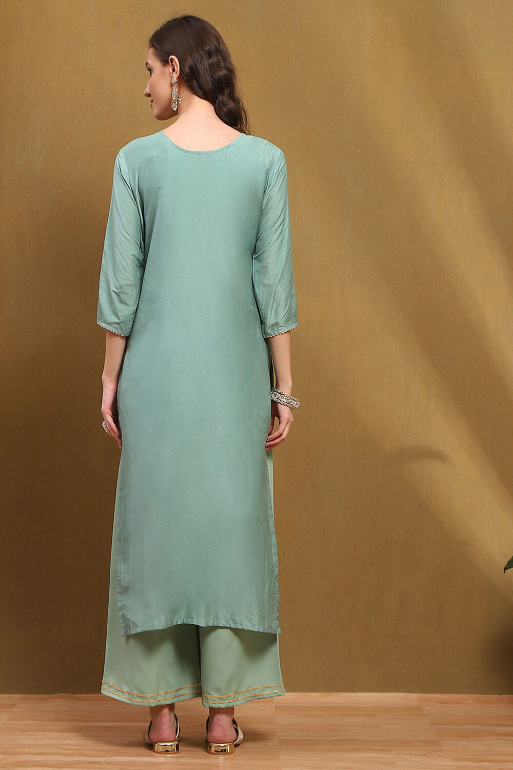 Pink Silk Blend Woven Floral Unstitched Suit Set image number 4