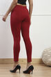 Off White Cotton Lycra Leggings image number 5