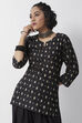 Black Cotton Gold Motif Printed Short Kurti image number 0