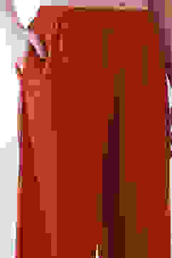 Red Solid Straight Palazzos image number 1