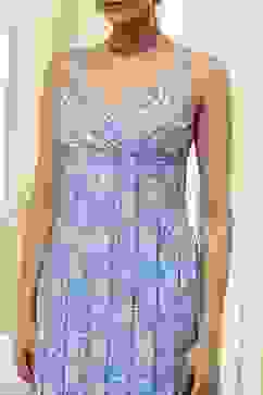 Blue Cotton Floral Strappy Straight Suit Set image number 1