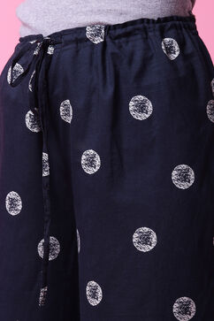 Black Cotton Straight Kurta Pants Set image number 2