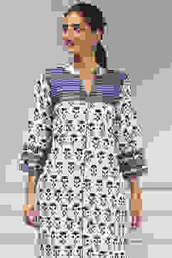 Indigo Cotton Modal Digital Print Unstitched Suit Set image number 2