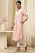 Burgundy Cotton Blend Solid Straight Kurta image number 2