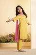 Yellow Embroidered Straight kurta Set image number 5