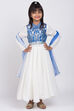 Off White Cotton Anarkali Kurta Churidar Suit Set image number 0