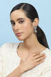 White Pearl Embellished Earrings image number 3