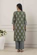 Blue Viscose Rayon Straight Kurta Palazzo Set image number 4