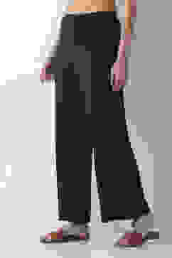 Navy Viscose Lycra Relaxed Palazzos image number 2