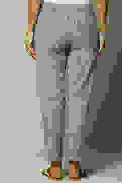 Black Cotton Blend Yarndyed Pants image number 2