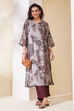 Brown Viscose Blend Straight Kurta Pants Set image number 0