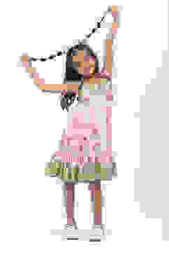 Pink Viscose Rayon Printed Tiered Dress image number 0