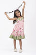 Pink Viscose Rayon Printed Tiered Dress image number 0