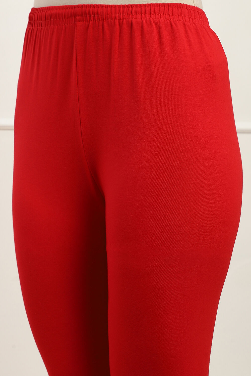Red Sorbet Knitted Churidar image number 1