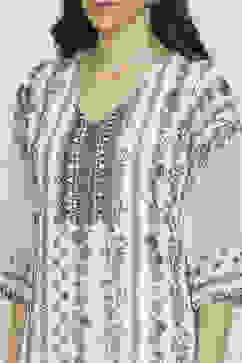 White-Black Georgette Printed Unstitched Suit Set image number 2