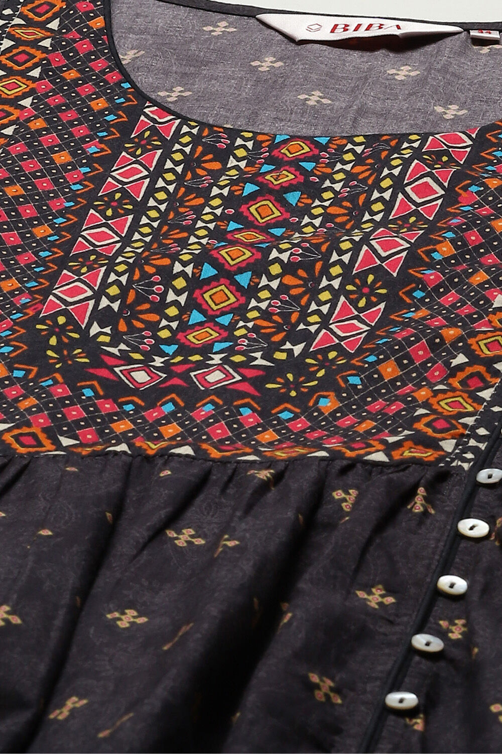 Green Cotton A-Line Printed Kurta image number 1