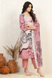Wine Linen Blend Unstitched Suit Set image number 6