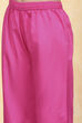 Pink Cotton Printed Tiered Suit Set image number 2