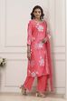 Coral Floral Printed Straight Suit Set image number 5