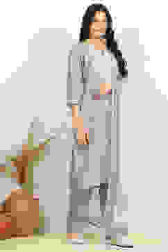 Teal Cotton Embroidered Unstitched Suit Set image number 6