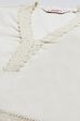 Off White Straight Kurta Relaxed Pants Suit Set image number 1