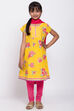 Yellow Cotton A-Line Kurta Churidar Suit Set image number 0