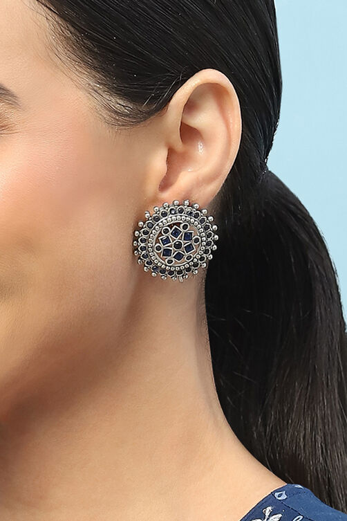 Navy Blue Brass earrings image number 1