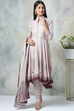 Light Purple Cotton Asymmetric Kurta Churidar Suit Set image number 5