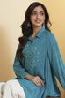 Sea Green Viscose Rayon Asymmetric Short Kurti image number 1