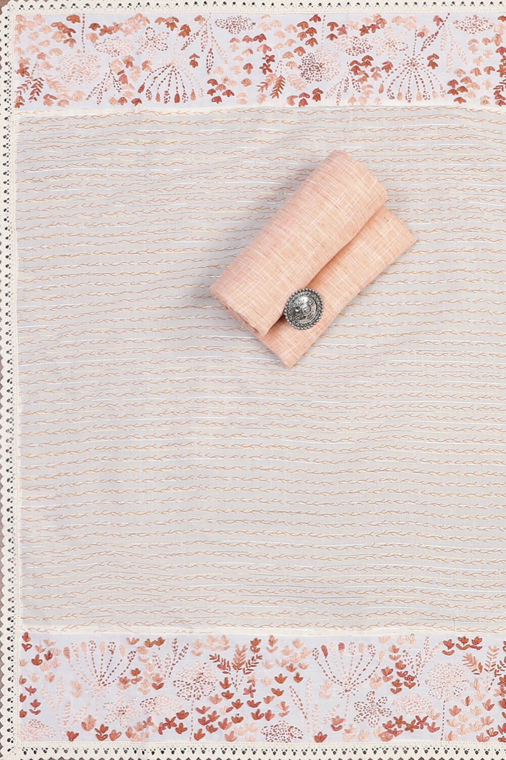 Peach Cotton Unstitched Suit Set image number 2