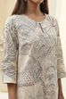 Off-White Cotton Straight Printed Kurta Set image number 1